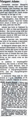 Margaret's obituary